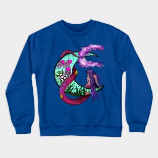 Mermaid on the moon Crewneck Sweatshirt